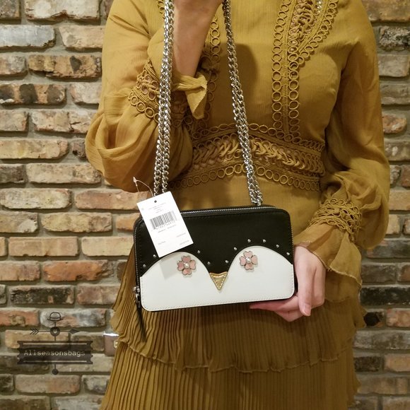 kate spade Handbags - Kate spade double zip chain crossbody frosty black